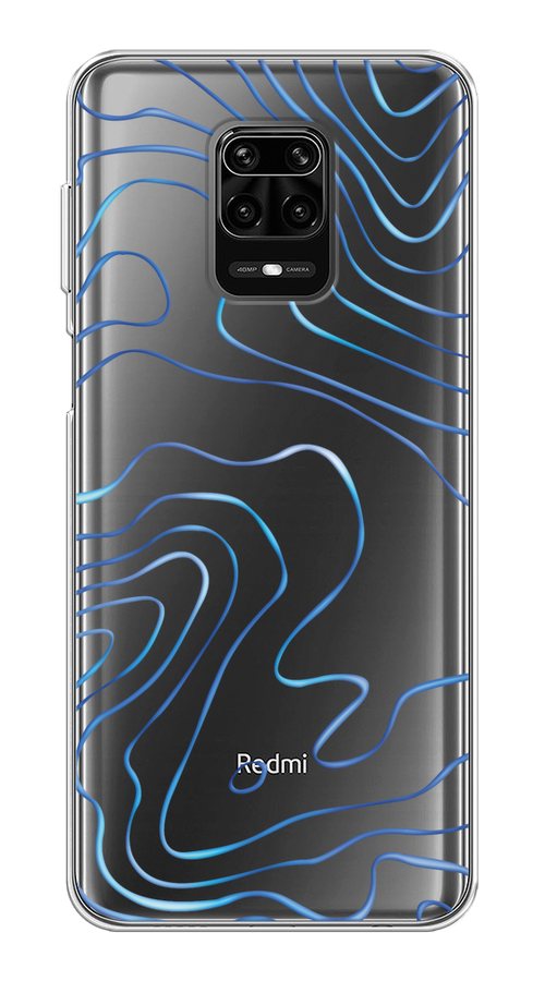 

Чехол на Xiaomi Redmi Note 9S/Note 9 Pro "Blue lines", Прозрачный;синий, 37950-1