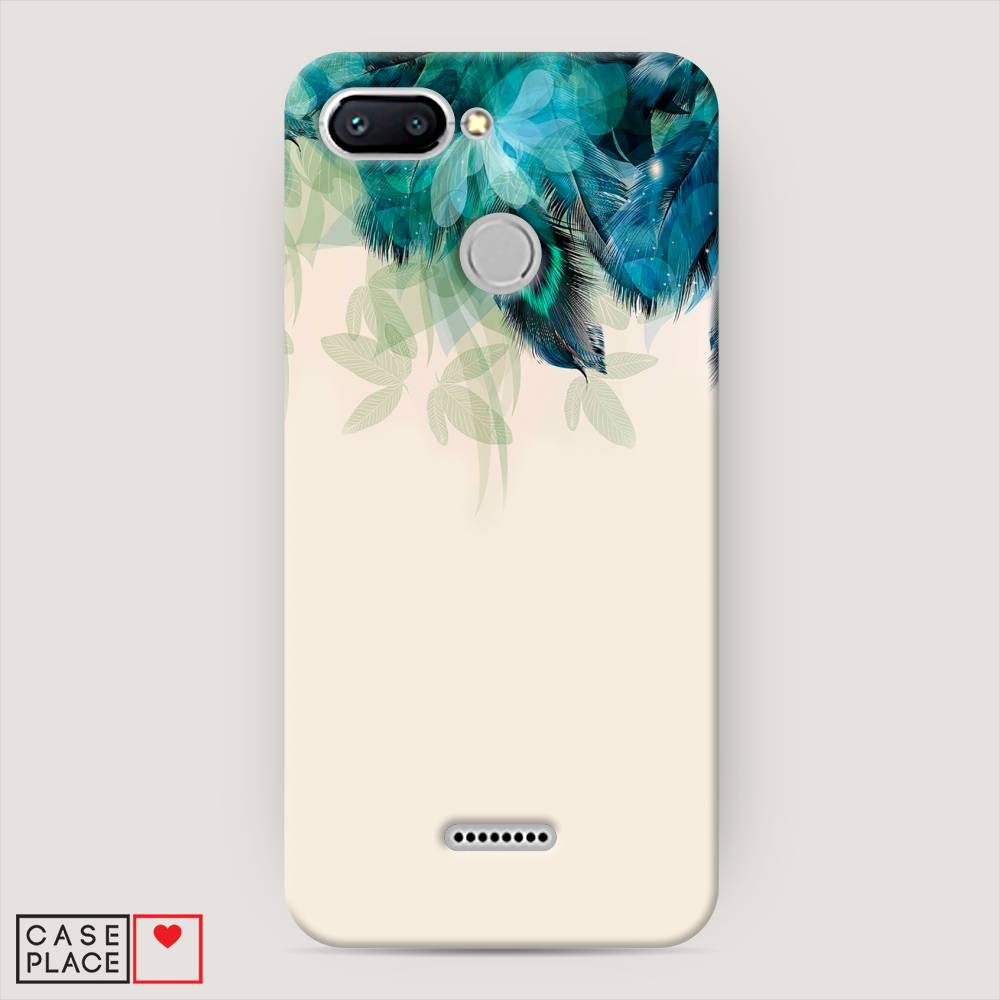 

Пластиковый чехол "Перья голубого цвета" на Xiaomi Redmi 6