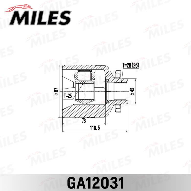 

Шрус Kia Sorento 02-09 Внут.прав. Miles ga12031