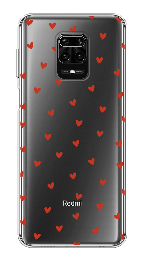 

Чехол на Xiaomi Redmi Note 9S/Note 9 Pro "Red hearts", Красный;прозрачный, 37950-1