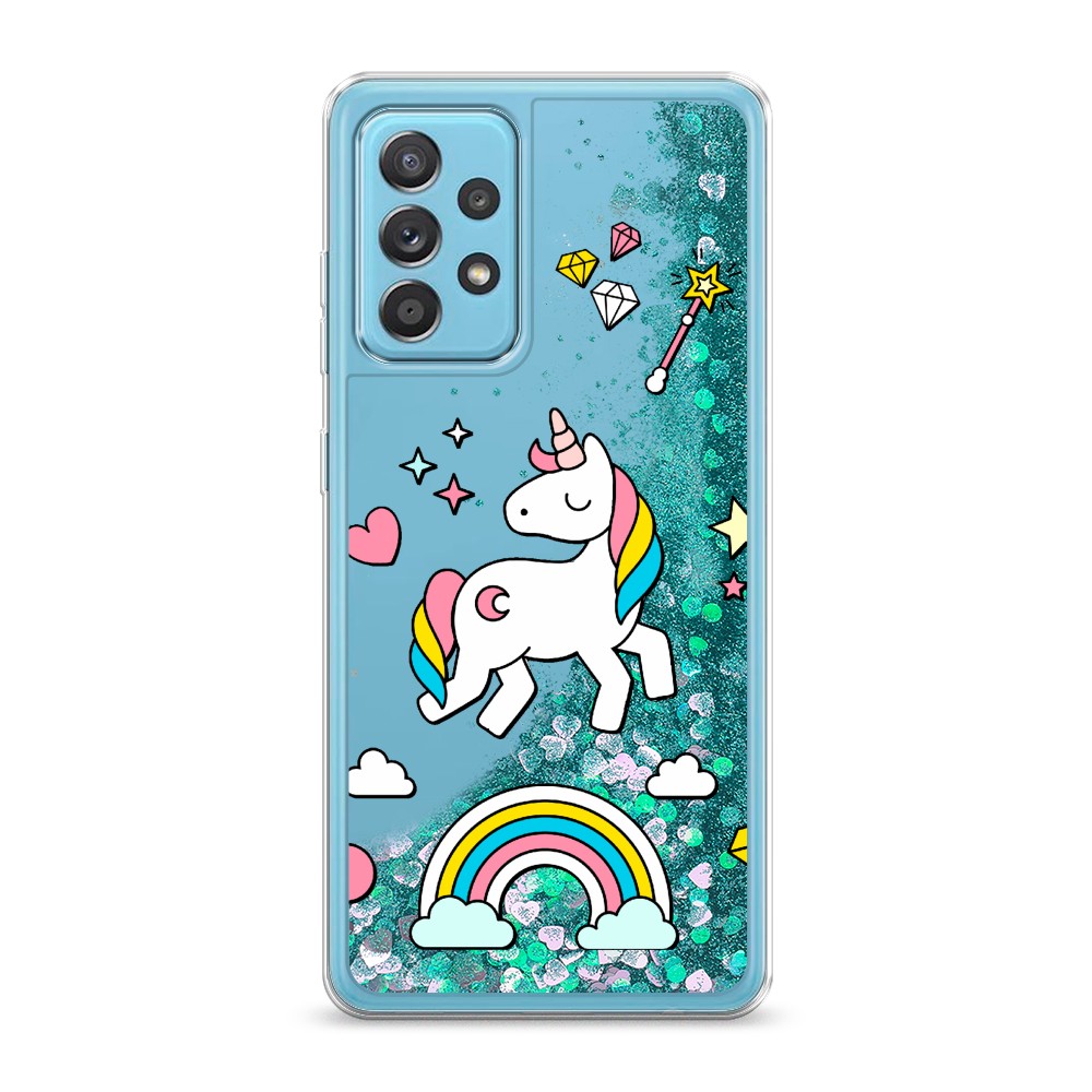 

Жидкий чехол с блестками "Принцесса единорог" на Samsung Galaxy A52, 2102495-1