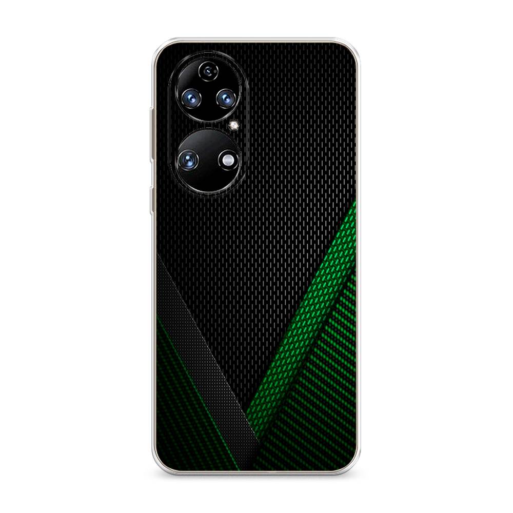 фото Чехол awog "зеленый карбон" для huawei p50