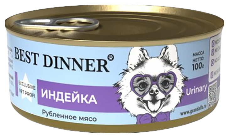 фото Консервы для собак best dinner urinary exclusive vet profi с индейкой, 24шт по 100г