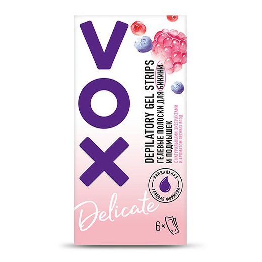 

Гелевые полоски для бикини и подмышек Vox 6 шт и салфетки 2 шт
