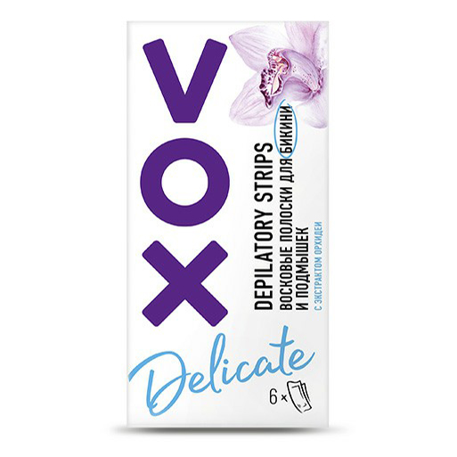 

Восковые полоски Vox для области бикини и подмышек 6 шт и салфетки 2 шт