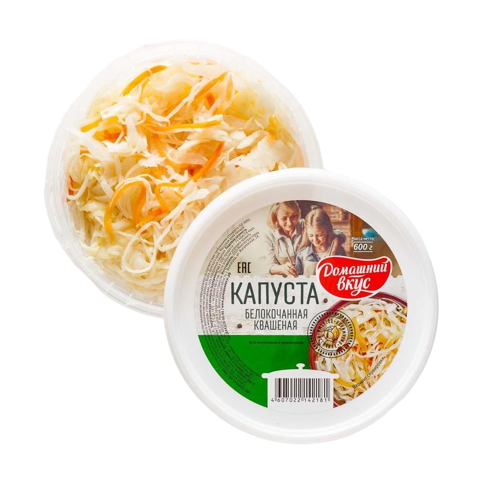 

Капуста квашеная Домашний вкус белокочанная 600 г