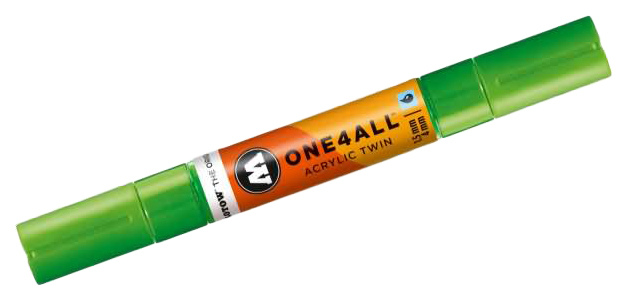 

Маркер акриловый Molotow ONE4ALL Acrylic Twin MLT-227432 двусторонний Неон-зеленый