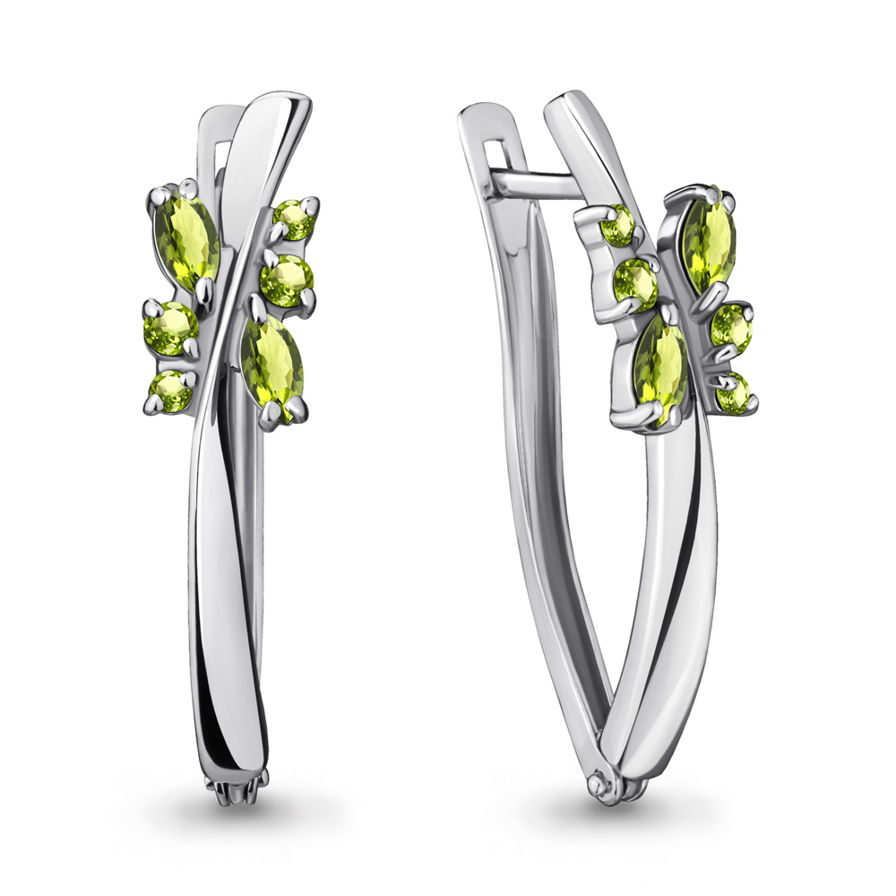 

Серьги из серебра с хризолитом Aquamarine 4467307_925_р, 4467307_925_р