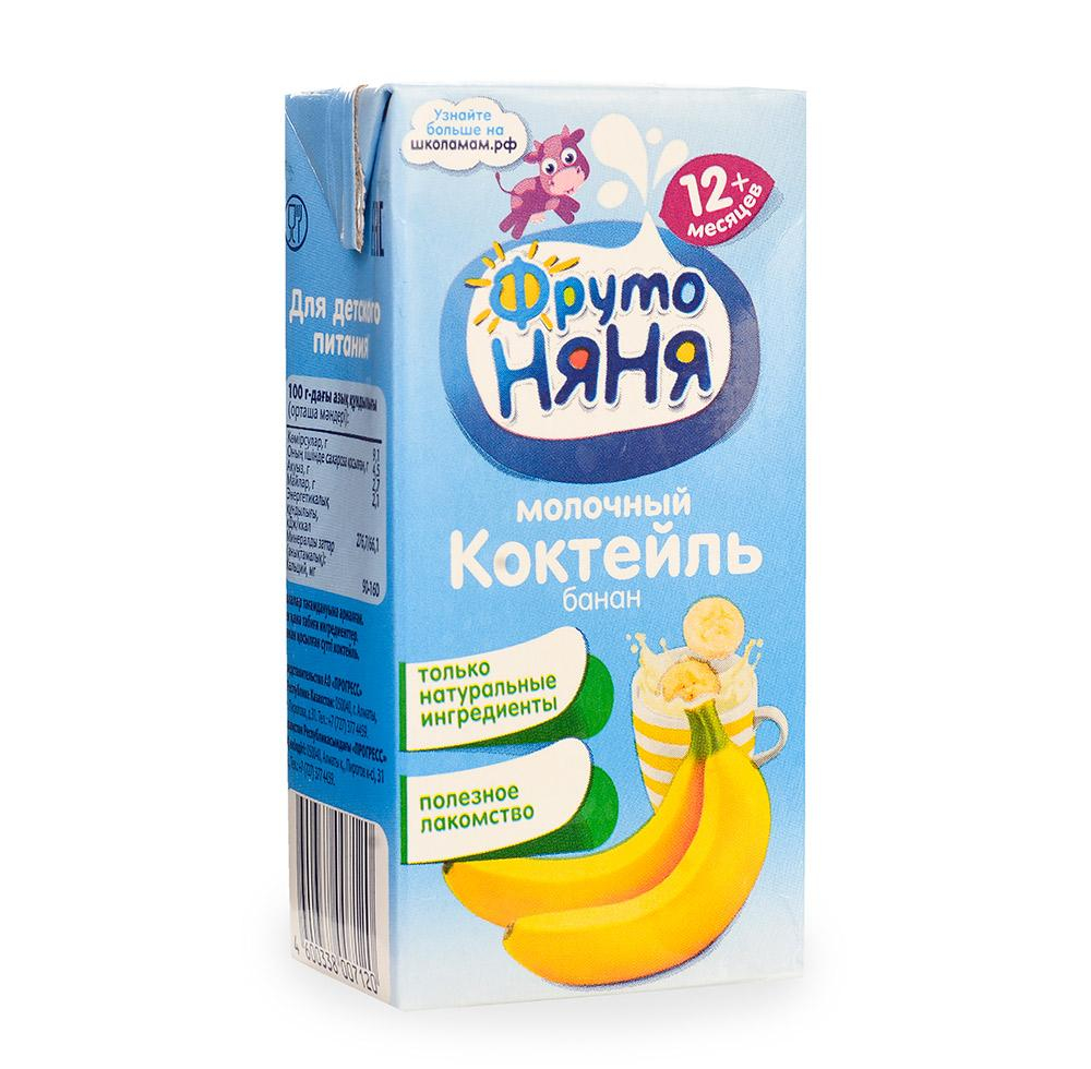 Молочный коктейль ФрутоНяня Банан 2,1% бзмж 200 мл