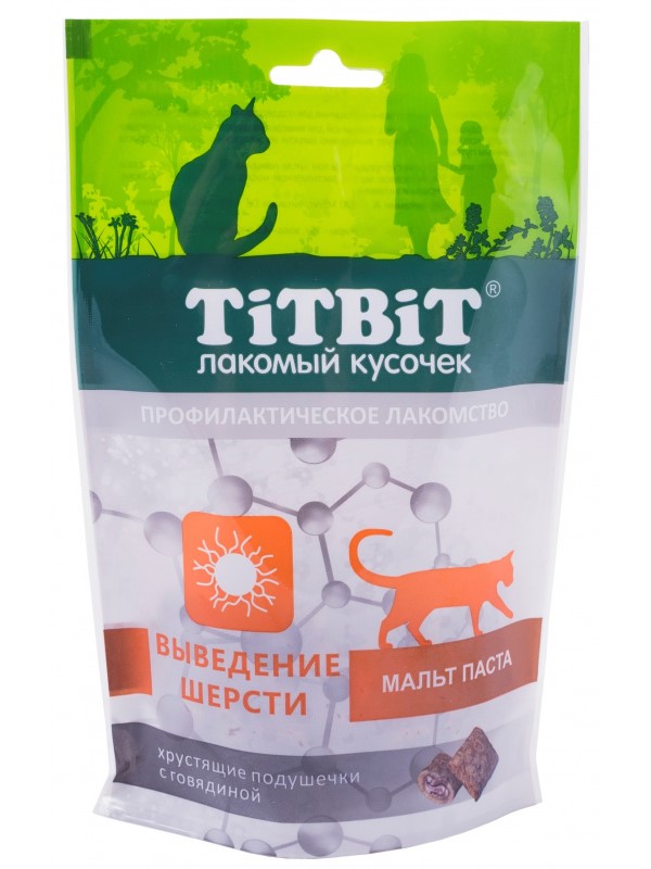 

Лакомство для кошек TiTBiT подушечки с говядиной 2 шт по 60 г