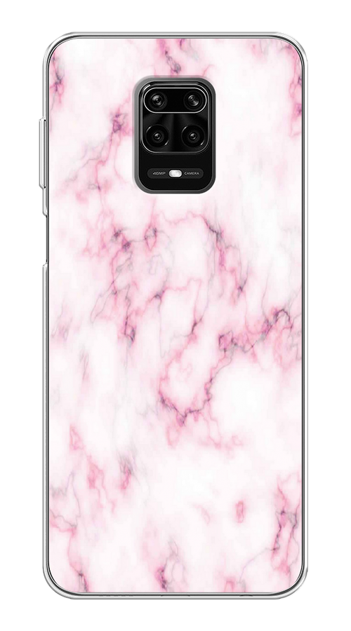 

Чехол на Xiaomi Redmi Note 9S/Note 9 Pro "Мрамор с розовым", Белый;розовый, 37950-1