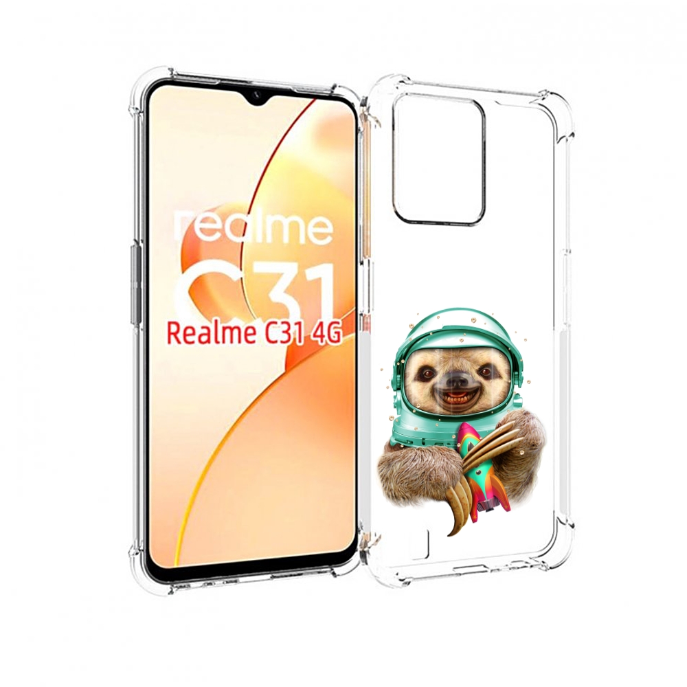 

Чехол MyPads Ленивец астронавт для OPPO Realme C31, Прозрачный, Tocco