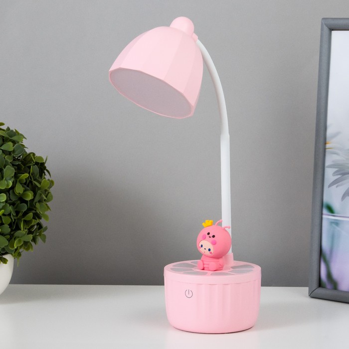 фото Лампа настольная мини жук led 3 режима 6,4вт usb розовый 10х10х37,5 см risalux