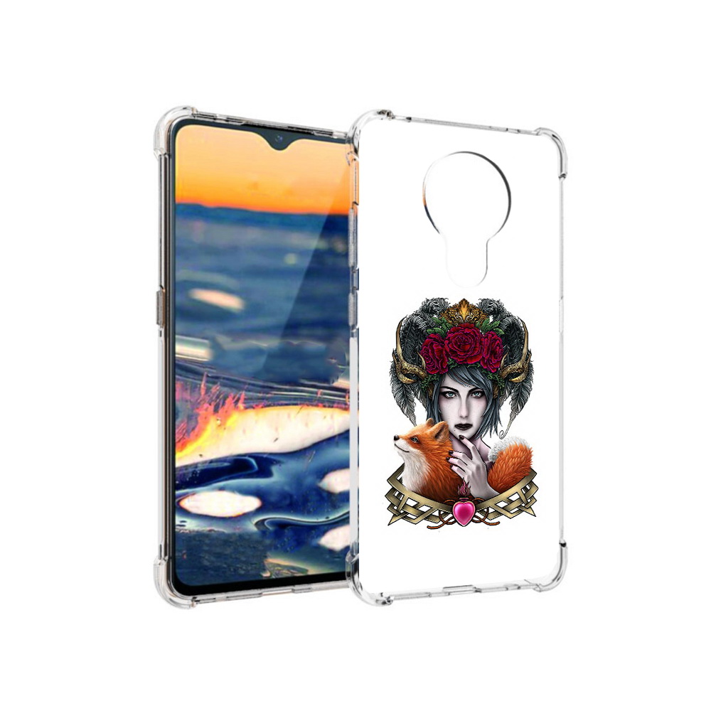 

Чехол MyPads Tocco для Nokia 5.3 девушка с лисой (PT227052.106.314), Прозрачный, Tocco