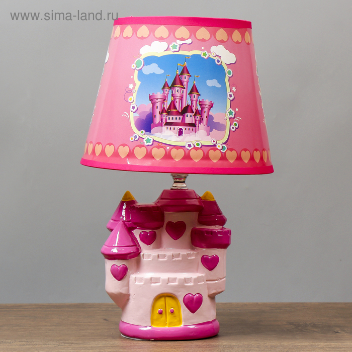 фото Лампа настольная королевство розовый e14 40вт 220в 32х20х20 см risalux