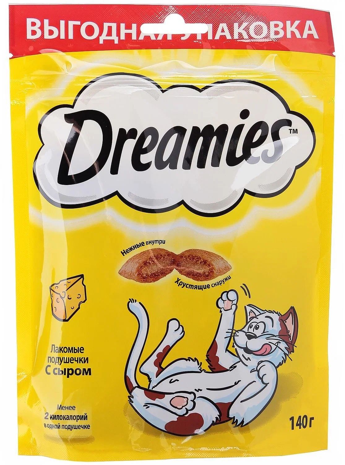 

Лакомство для кошек Dreamies подушечки с сыром, 2 шт по 140 г