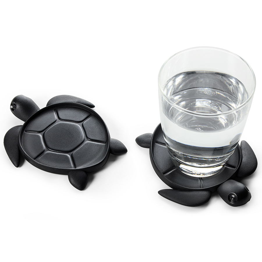 фото Подставка под стаканы save turtle, черный qualy