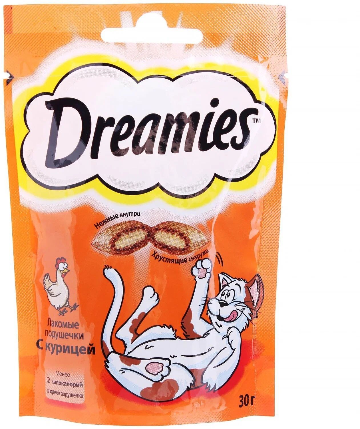 

Лакомство для кошек Dreamies подушечки с курицей, 2 шт по 30 г
