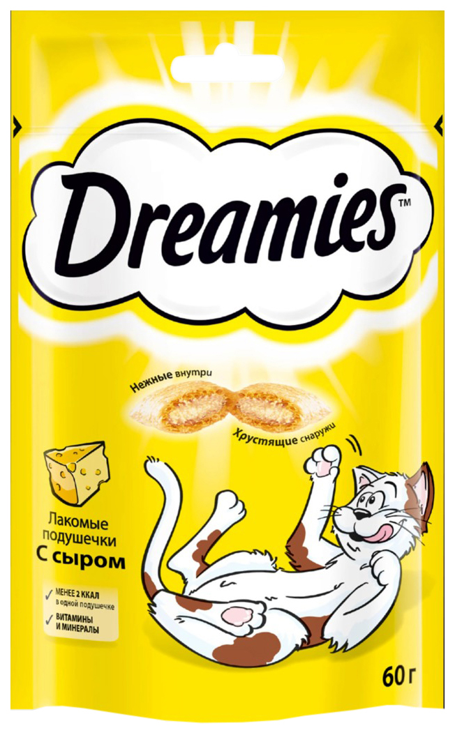 фото Лакомство для кошек dreamies подушечки с сыром, 2 шт по 60 г