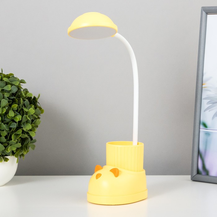 

Лампа настольная Ботинок кот LED 3 режима 3Вт USB органайзер желтый 8х11х31 см