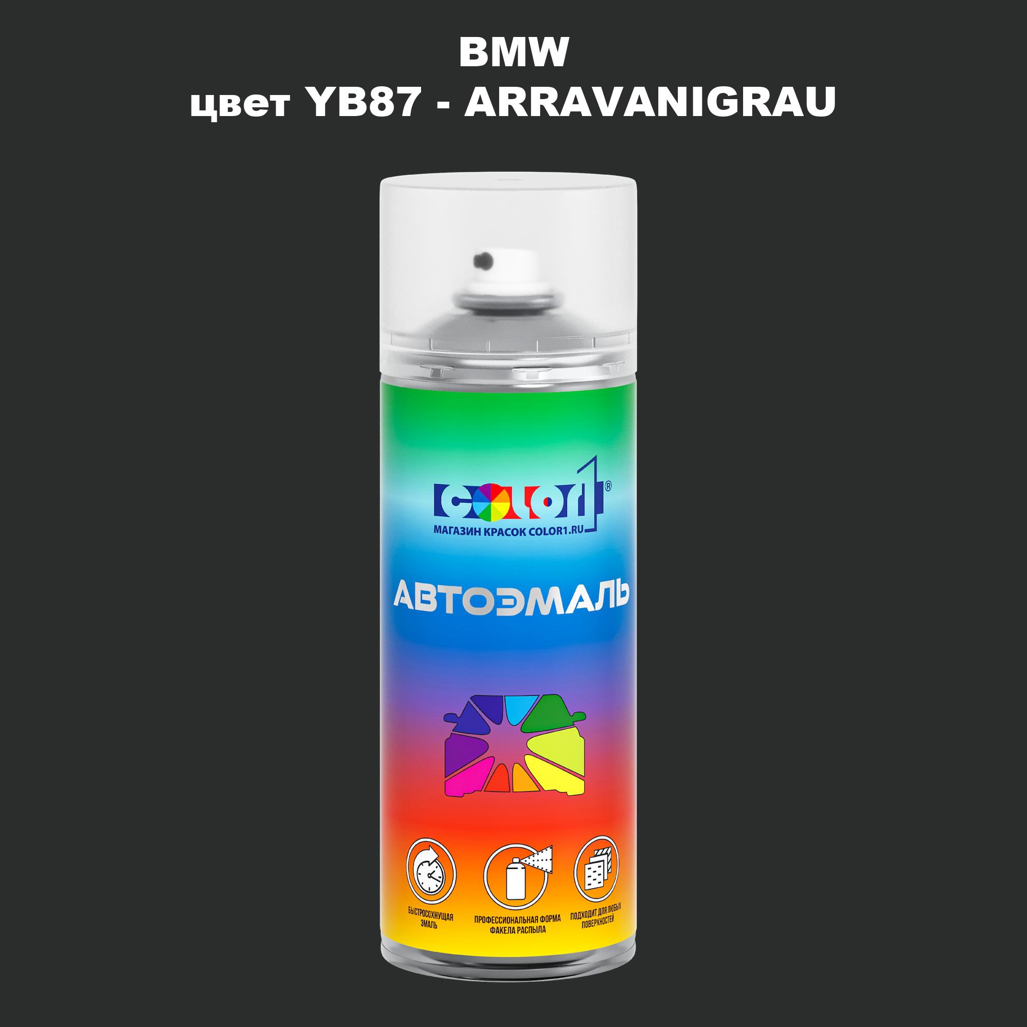 

Аэрозольная краска COLOR1 для BMW, цвет YB87 - ARRAVANIGRAU, Прозрачный