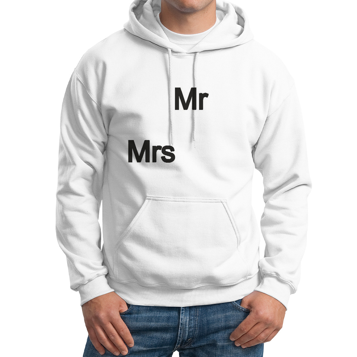 

Худи унисекс CoolPodarok Mr Mrs белое 48 RU, 48M04197