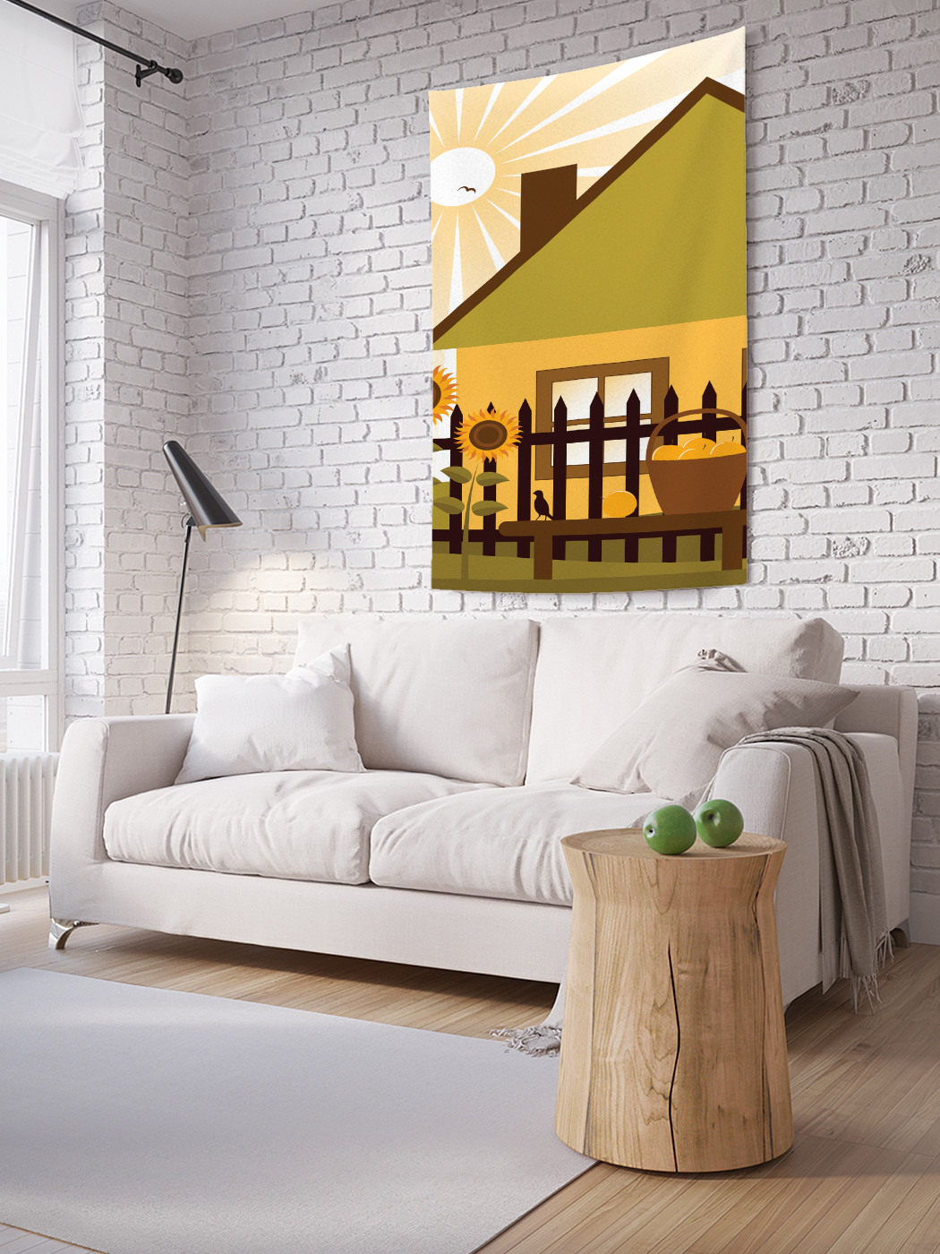 фото Вертикальное фотопанно на стену joyarty "штакетник у дома", 100x150 см