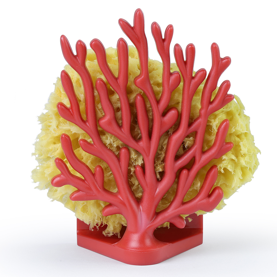 фото Держатель для мочалок coral sponge красный qualy
