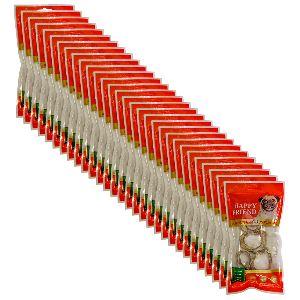 

Лакомство Happy Friend Кольца из говяжьей трахеи для собак мелких пород 40 г х 30 шт