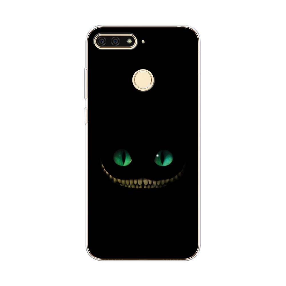 

Чехол Awog на Honor 7C "Зеленоглазый чеширский кот", Черный, 64550-10