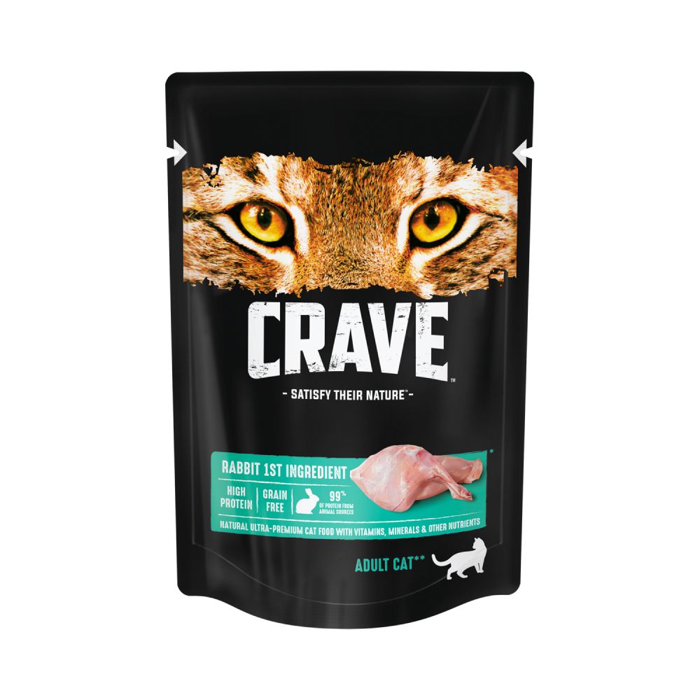 Влажный корм для кошек Crave с кроликом, 24 шт по 70 г