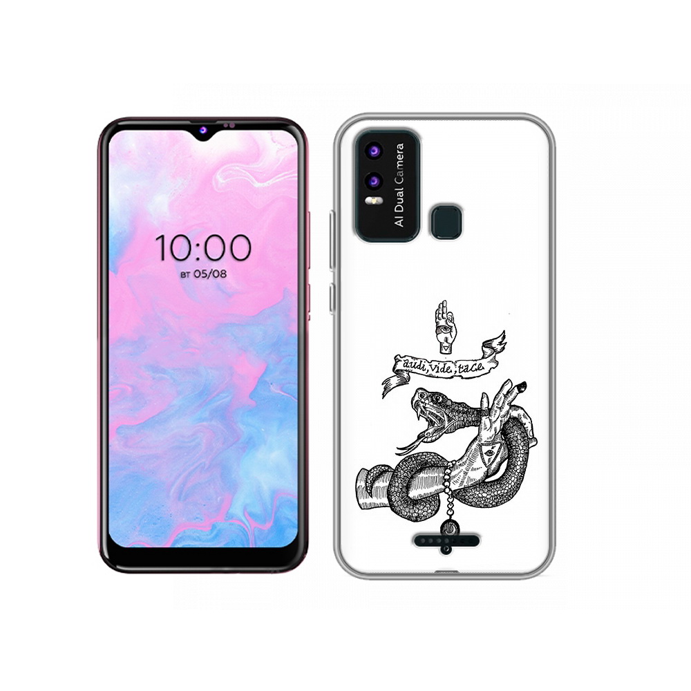 

Чехол MyPads Tocco для BQ 6630L змея на руке рисунок, Прозрачный, Tocco
