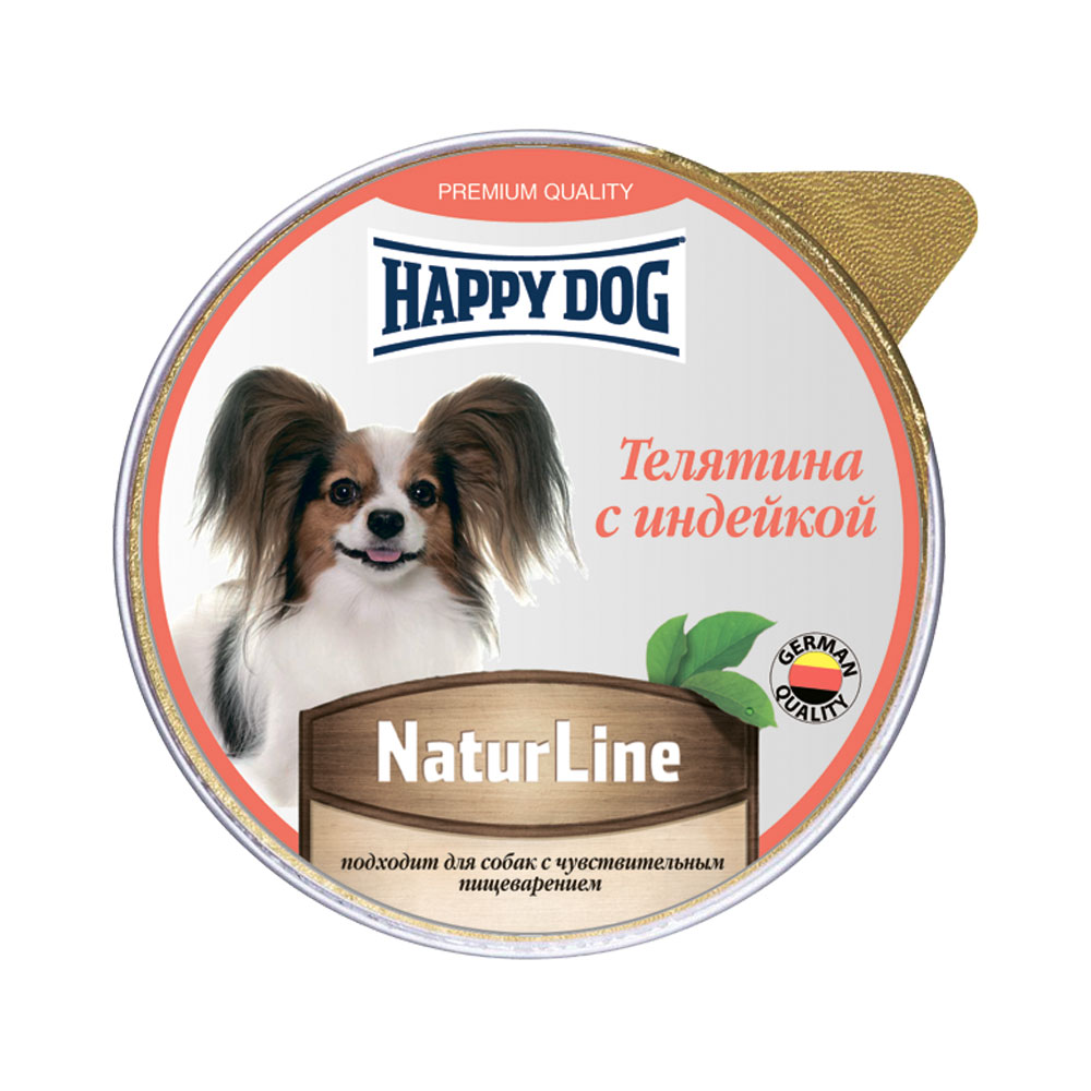 

Консервы для собак Happy Dog NaturLine с телятиной и индейкой, 10 шт по 125 г