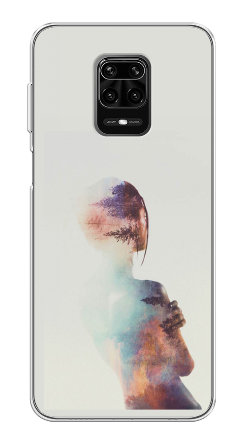 

Чехол на Xiaomi Redmi Note 9S/Note 9 Pro "Девушка-лес", Розовый;голубой;серый, 37950-1