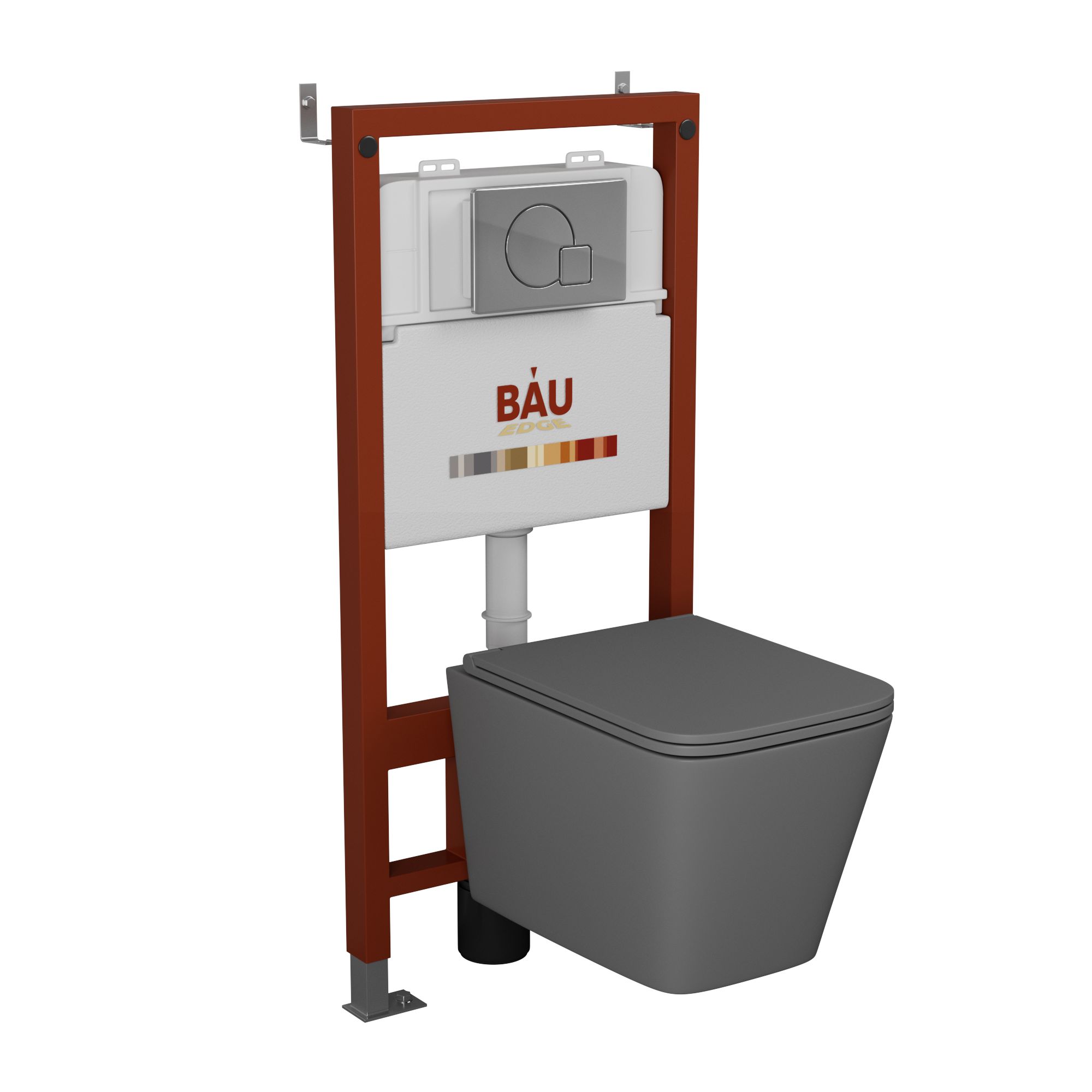 Комплект BAU 6 в 1: инсталляция BAU PRO, унитаз Bau Stil Hurricane-2,сиденье,клавиша Omega
