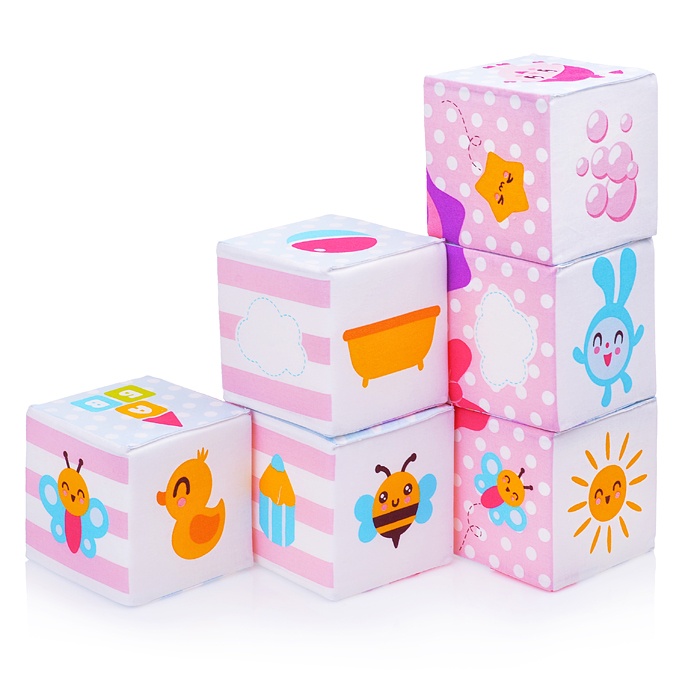 Детские мягкие развивающие кубики Мякиши Малышарики развивающая игрушка parkfield мягкие кубики 81607