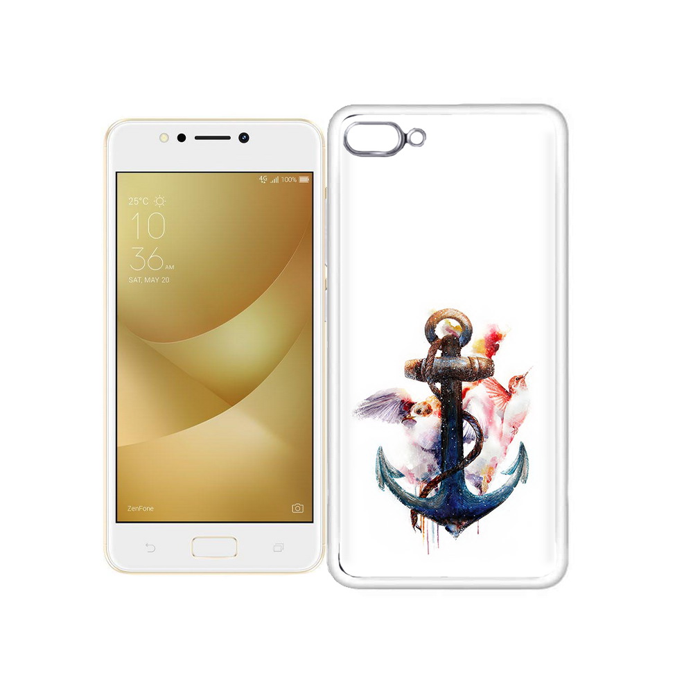 

Чехол MyPads Tocco для Asus ZenFone 4 Max якорь с птицами, Прозрачный, Tocco