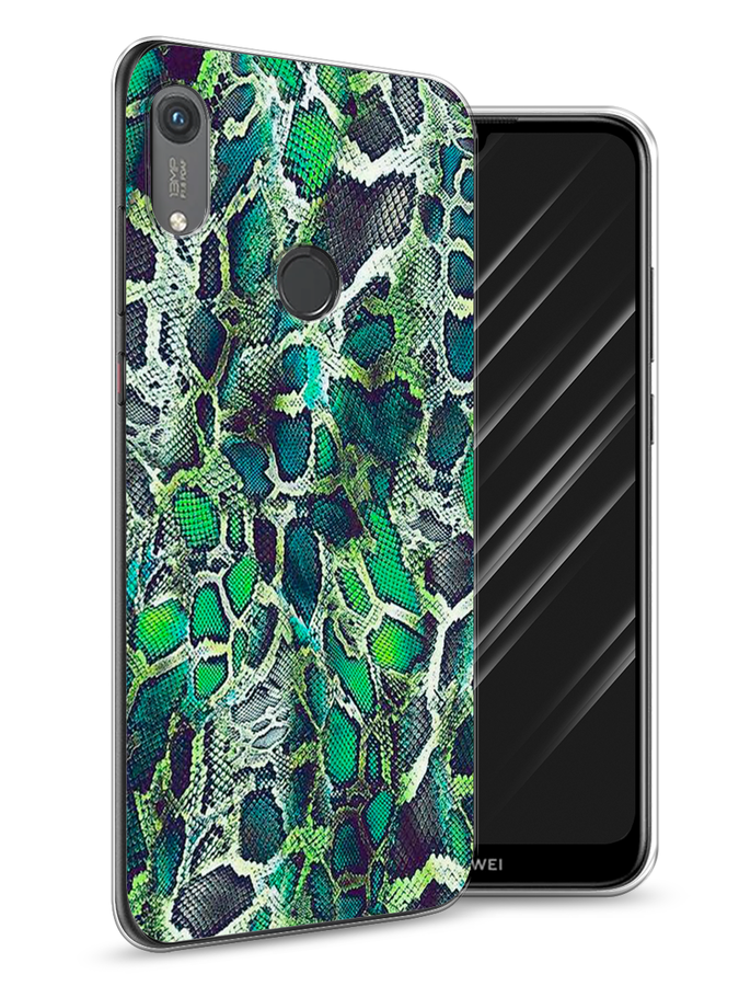 

Чехол Awog на Honor 8A (8A Pro/Prime) "Зеленая кожа змеи", Зеленый;черный, 68750-3