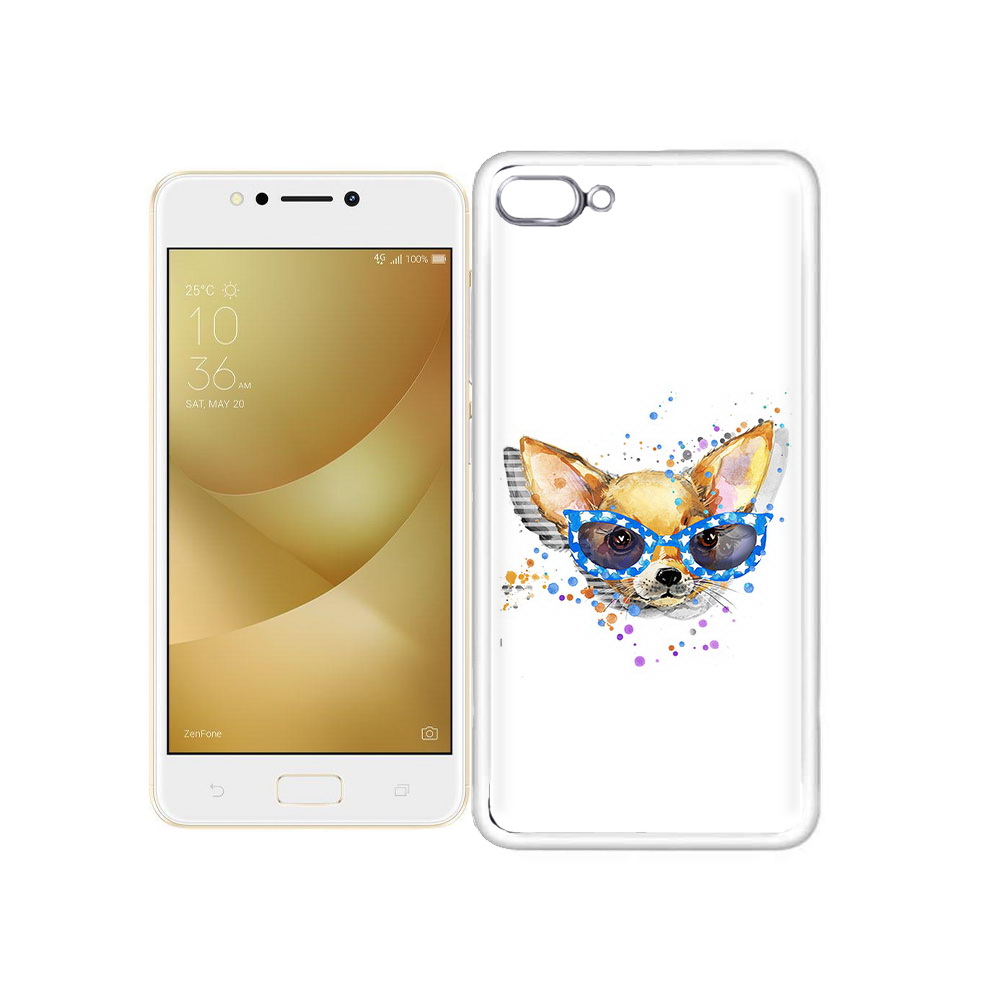 

Чехол MyPads Tocco для Asus ZenFone 4 Max чихуа-хуа в очках, Прозрачный, Tocco
