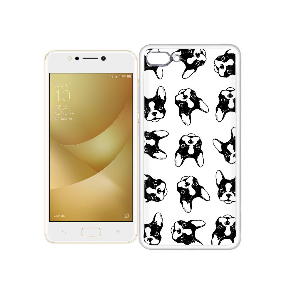 

Чехол MyPads Tocco для Asus ZenFone 4 Max черно белые собачки, Прозрачный, Tocco