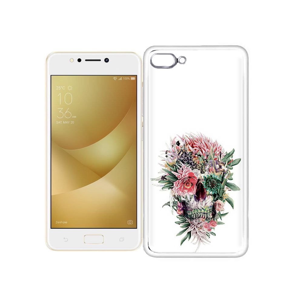 

Чехол MyPads Tocco для Asus ZenFone 4 Max череп из цветов, Прозрачный, Tocco
