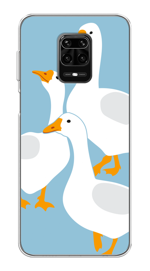 

Чехол на Xiaomi Redmi Note 9S/Note 9 Pro "Гусиное трио", Голубой;белый;серый;желтый, 37950-1