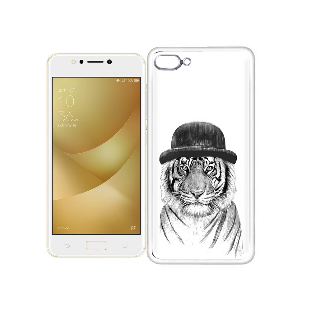 

Чехол MyPads Tocco для Asus ZenFone 4 Max тигр британец, Прозрачный, Tocco