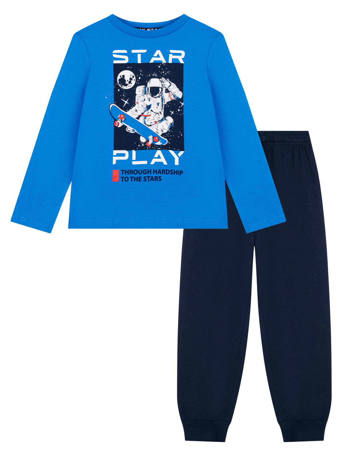 

Комплект для мальчиков PlayToday: (футболка), брюки, тёмно-синий,голубой, 122, 32312027