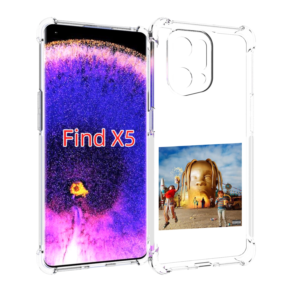 

Чехол MyPads Travis Scott - Astroworld для Oppo Find X5, Прозрачный, Tocco