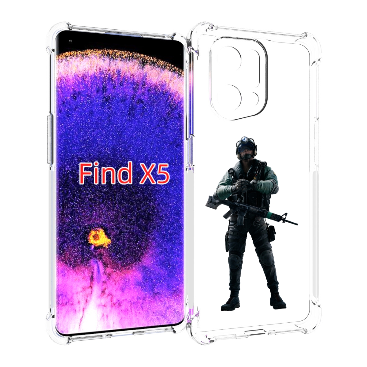 

Чехол MyPads Tom-Clancy's-Rainbow-Six-2 для Oppo Find X5, Прозрачный, Tocco