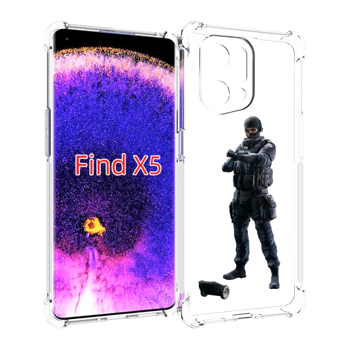 

Чехол MyPads Tom-Clancy's-Rainbow-Six-1 для Oppo Find X5, Прозрачный, Tocco