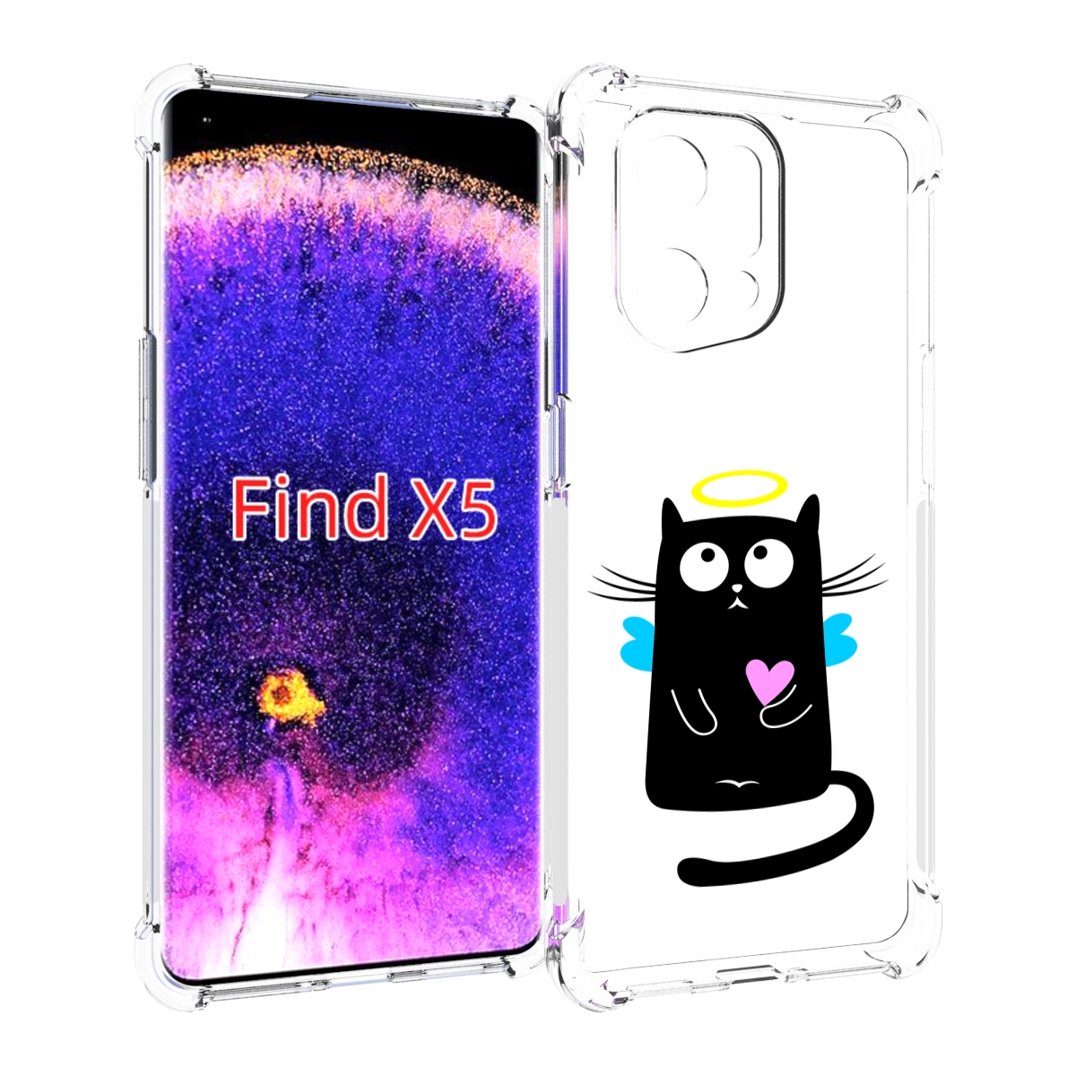 

Чехол MyPads Кот ангелок для Oppo Find X5, Прозрачный, Tocco
