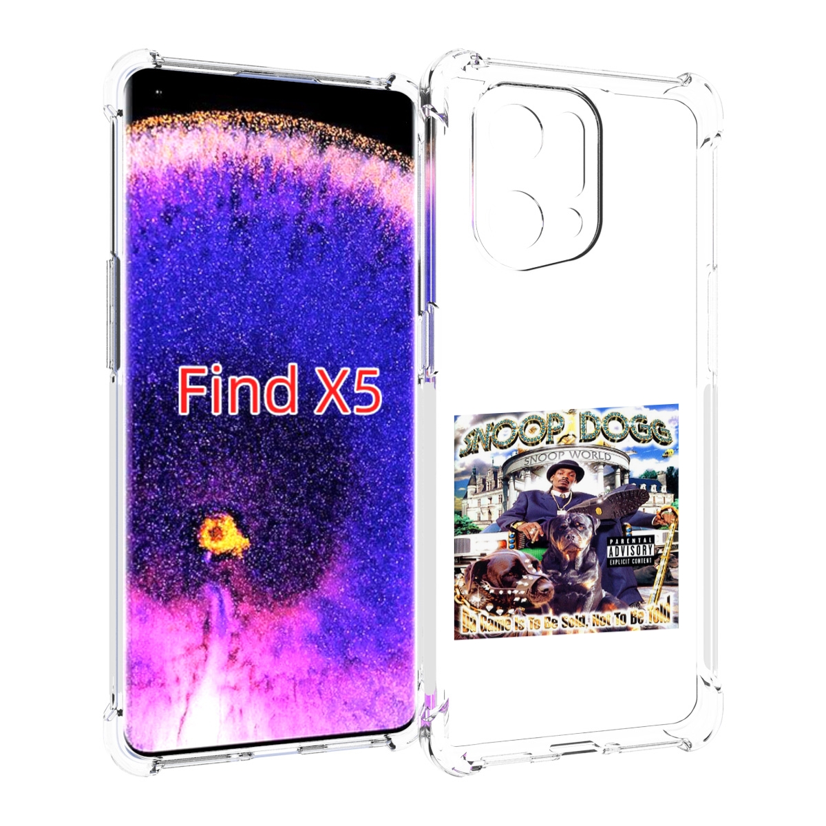 

Чехол MyPads Snoop Dogg DA GAME IS TO BE SOLD, NOT TO BE TOLD для Oppo Find X5, Прозрачный, Tocco