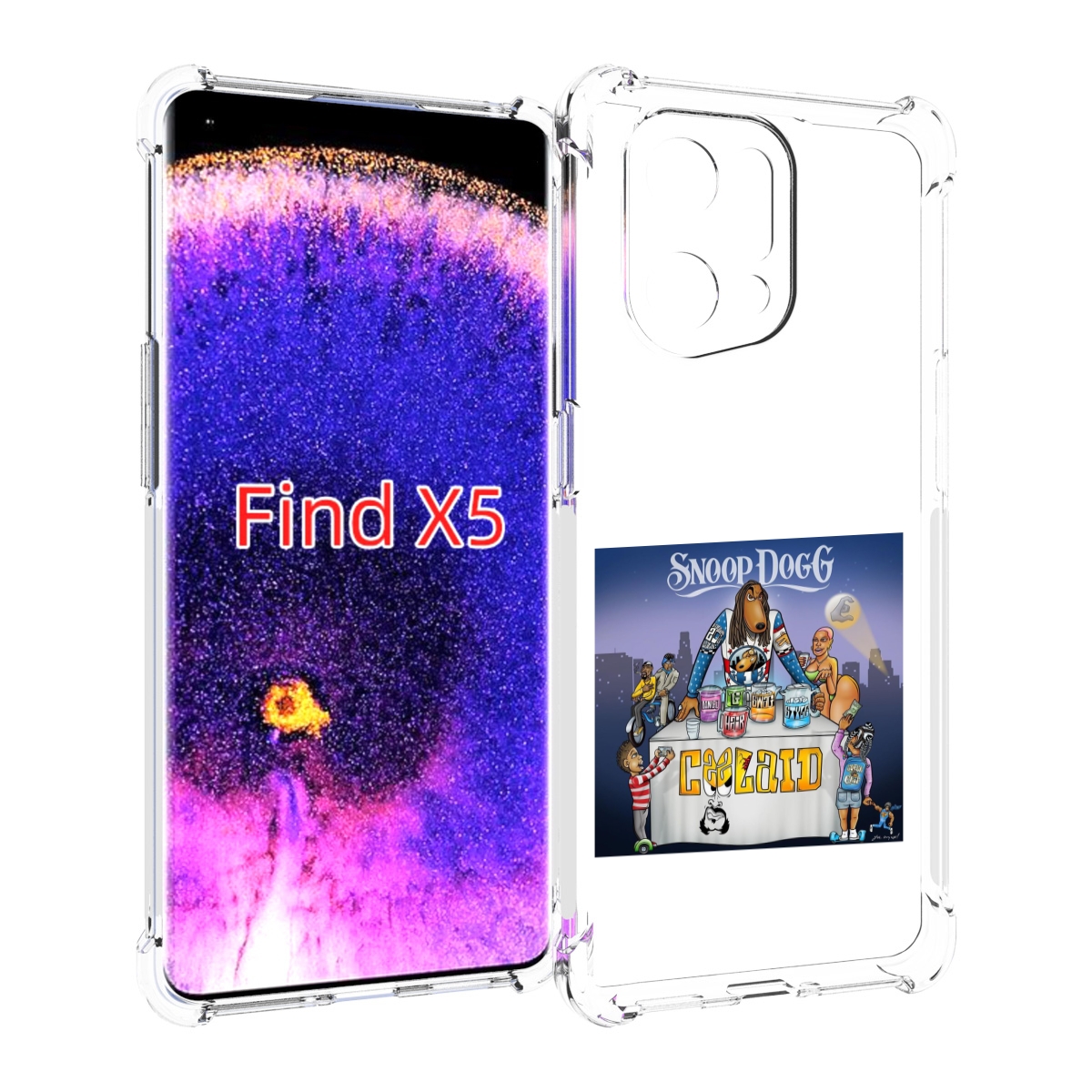 

Чехол MyPads Snoop Dogg COOLAID для Oppo Find X5, Прозрачный, Tocco